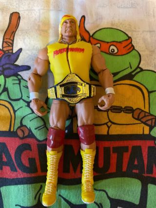 Mattel Wwe Defining Moments Hulk Hogan Elite Hulkamania Loose Complete With Belt