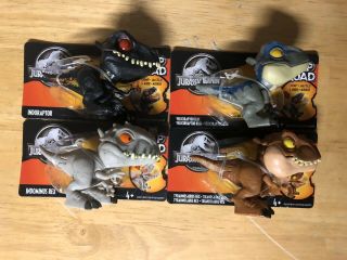 Jurassic World Snap Squad Wave 1 - Full Set Of 4 Pack Mini Dinosaur Toy Figures