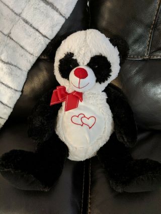 Dan Dee Panda Bear With Hearts And Bow 15 " Plush Stuffed Animal