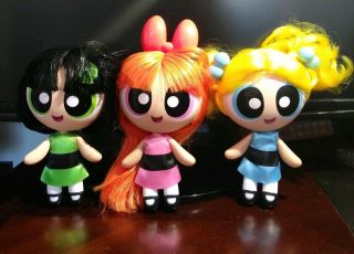 Powerpuff Girls Bubbles Buttercup Blossom 6 " Deluxe Doll Figure Brushable Hair