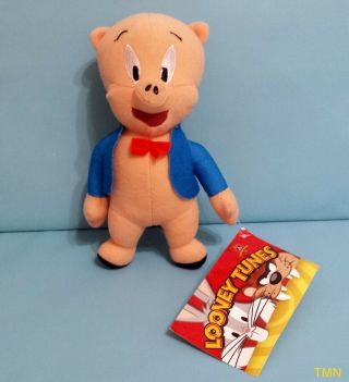 Looney Tunes Porky The Pig Plush Stuffed Animal Toy 7 " With Tag Warner Bros.