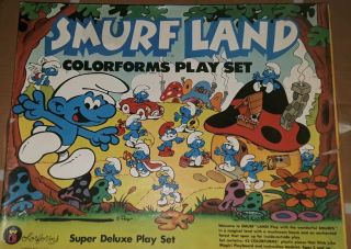 Vintage Smurf Land Colorforms Deluxe Play Set,  1981,  Usa,