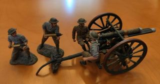W.  Britain - 1916 British Royal Field Artillery 18 Pound Gun And Crew