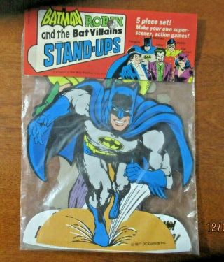 Vintage 1977 Batman & Robin And The Bat Villains 5 Stand Ups - - Joker