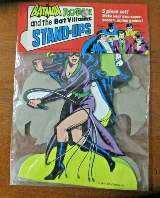 Vintage 1977 Batman & Robin and The Bat Villains 5 Stand Ups - - Joker 2