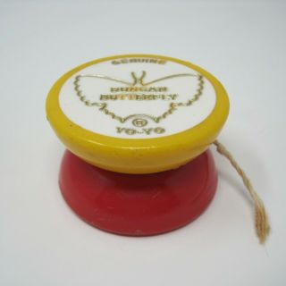 Vintage 1970s Duncan Butterfly Yoyo - Red,  Yellow and White 2