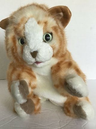 Folkmanis Tabby Kitten Cat Hand Puppet Kitty Orange White Stuffed Animal 3y,