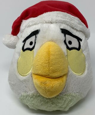 Angry Birds 7” Christmas White Bird Plush with Santa Hat Commonwealth Toys 2