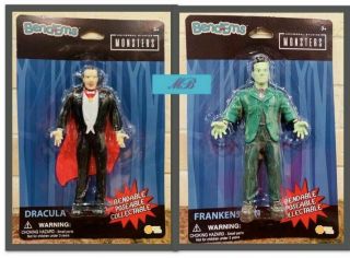 Universal Studios Monsters Bend - Ems Dracula And Frankenstein Set Of 2 Mosc