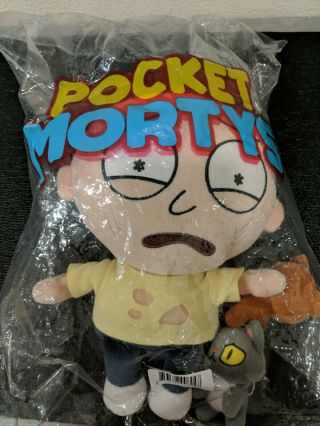 Rick And Morty Symbiote Studios Adult Swim Pocket Mortys Plush Two Cat Morty