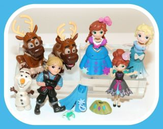 ❤️disney Hasbro Little Kingdom Frozen Snap - Ins Elsa Anna Olaf Kristoff Lot❤️