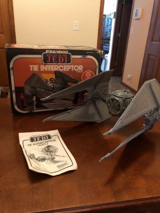 Vintage Star Wars Kenner Rotj Tie Interceptor Complete W Box