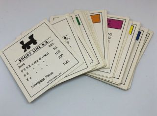 Monopoly Deluxe Edition Replacement Complete Set Of 28 Deeds Properties Cards