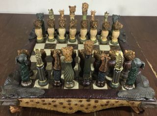 Cbk,  Ltd.  Safari Chess Set Resinwith Matching Board