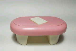 Little Tikes Vintage Doll House Size Pink White Living Room Coffee Table EUC 2