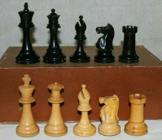 Large Antique English F.  H.  Ayres Staunton British Chess Set