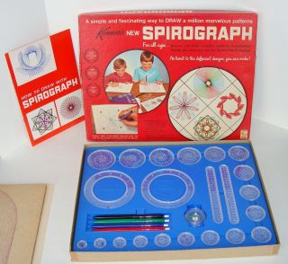 Vintage Spirograph 1967 Kenner No.  401 Art Toy Complete Blue Tray Box