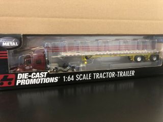 1/64 Dcp By First Gear Hunt Transport Prostar With Flatbed (with Skirts)