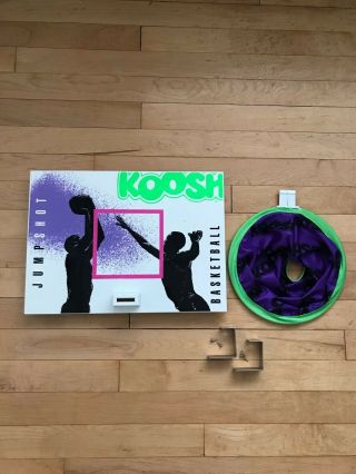 Vintage Koosh Jump Shot Basketball Over Door Hoop Play Purple Green Complete