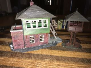 Vintage Railroad Switch Tower Yard House Model Train Built Building Ho Scale