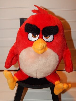 Angry Birds Movie Red Talking Bird 11 " Plush Stuffed Animal Toy Euc