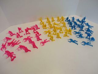 1970s Processed Plastic Tim Mee Rare Colored Army Soldiers Pink Blue