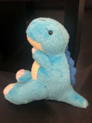 Blue Dinosaur 4” Plush Toy Stuffed Animal Wishpets Cute Soft Rare