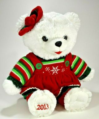 Dan Dee 2013 Christmas Snowflake Teddy Bear Girl 17” Stuffed Animal Plush White