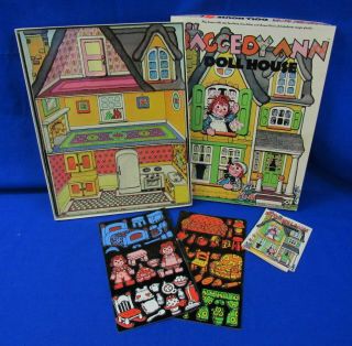 Vintage Raggedy Ann Doll House Colorforms 1974 Play Set