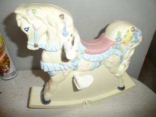 Vintage Doll Plastic Carousel Rocking Horse Toy 9x10 Inch