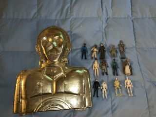 Vintage Star Wars C3p0 Case And Action Figures 70’s And 80’s