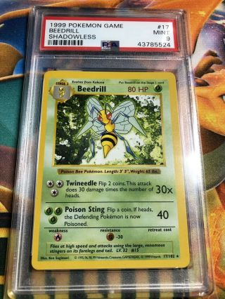 Beedrill Shadowless 17/102 Base Set Pokemon Card Psa 9