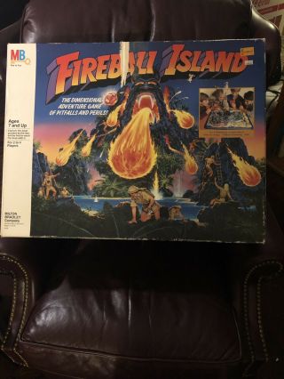 1986 Milton Bradley Fireball Island 3d Board Game.  Very Good 100 Complete