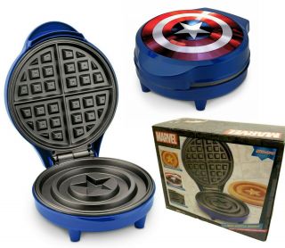 Captain America Waffle Maker Shield Marvel Mva - 278 Nonstick Disney