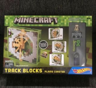 Minecraft Hot Wheels Track Blocks Plains Coaster Model Set -
