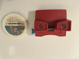 Vintage Red 3d Gaf View - Master Viewer Reel Slides Red White Blue 10 Reels & Case