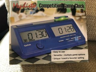 Set Of 8 - Saitek Mephisto Competition Chess Game Clock Lcd Digital Timer Blue