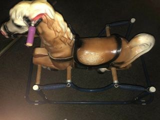 1979 Vintage Antique Horse Cbs Toys Ride On Spring Rocking Bounce Horse
