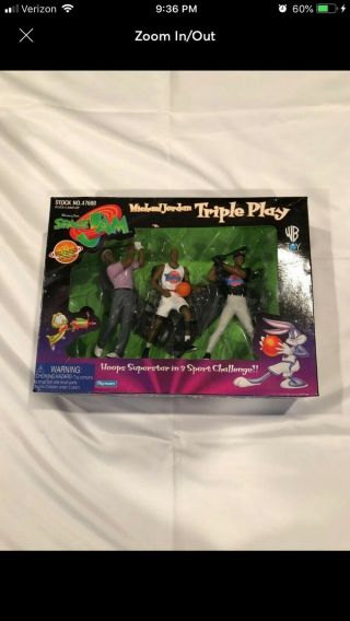 Michael Jordan Space Jam Triple Play Action Figure Set 1996 Playmates