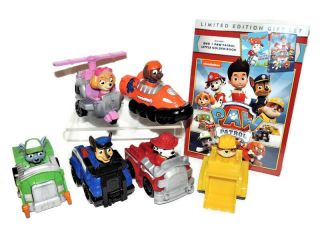 Paw Patrol Racer Set Of 6 Figures In Vehicles Plus Dvd With Little Golden Book