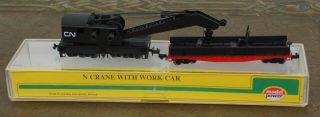 N Scale - Model Power - Crane With Work Car - Canadian National 3166
