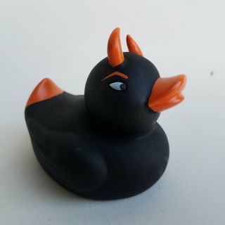 Rubber Evil Devil Duck Squeaky Toy
