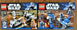 2 - Lego Star Wars 7913 & 7914 - Clone Trooper And Mandalorian Battle Packs - Nisb