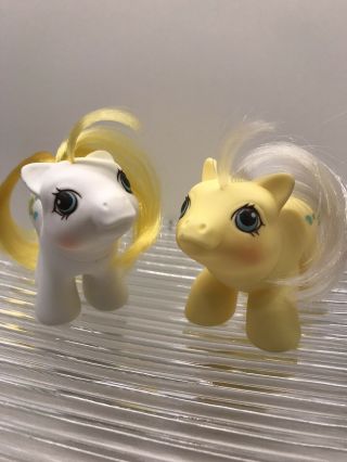 Vintage My Little Pony G1 Newborn Twins Big Top And Toppy Yellow And White