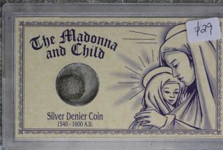 The Madonna And Child Silver Denier Coin 1540 - 1600 Ad Austria - Hungarian Empire