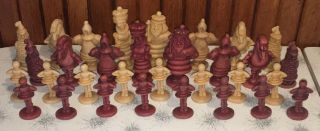 Retro Alice Through The Looking Glass Chess Set Alice In Wonderland 4 1/4” Resin