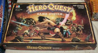 1990 Milton Bradley Games Hero Quest Board Game System 100 Complete