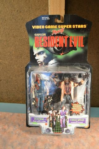 Video Game Superstars Capcom Resident Evil,  Zombie & Forrest Speyer Toy Biz 1998