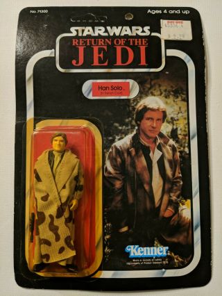 1983 Star Wars Vintage Han Solo In Trench Coat Rotj Kenner Moc 77 Back