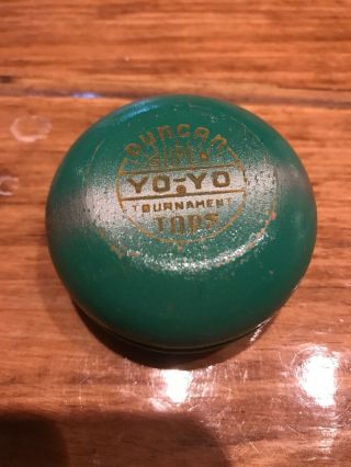 Vintage Duncan Yo - Yo Company Tournament Green And White Yoyo